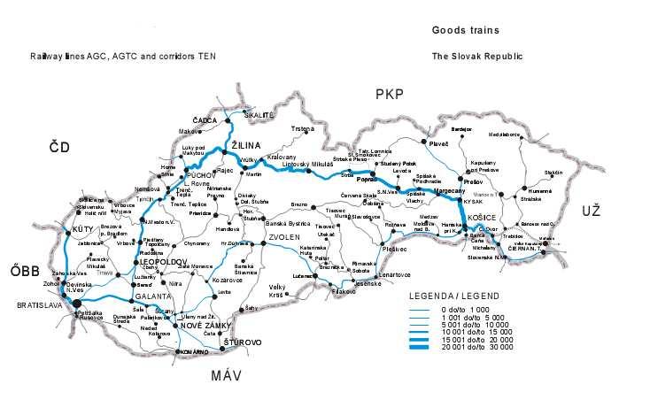 Length of the Railway Network in Slovakia of which Year Total singletracked double-andmore-tracked standardgauged narrowgauged broadgauged electrified [km] 2007 3 629 2 610 1 019 3 480 50 99 1 578