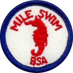 AQUATICS PROGRAMS MILE SWIM PRACTICE (1 HOUR, MONDAY - THURSDAY) Daily workouts are mandatory for Scouts and Scouters who want to participate in the Mile Swim on Friday.