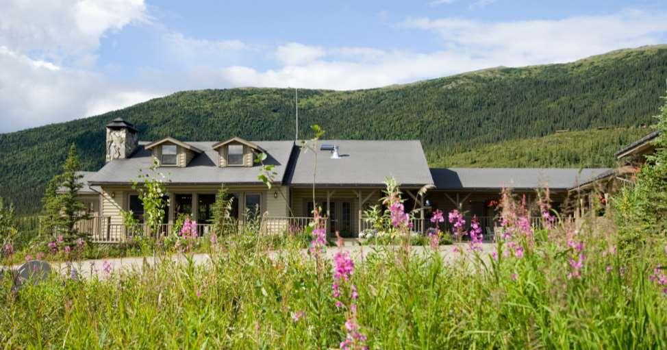 ACCOMMODATION North Face Lodge Denali National Park, AK Situated on a tundra meadow in the Moose Creek Valley, the inn boasts fine views of the crests of Denali and six other major peaks of the