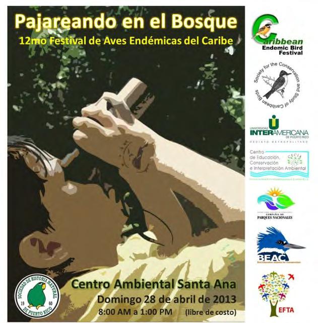 7 the Americas) distributed posters of the International Migratory Bird Day to Puerto Rico and great bird buddy bands,