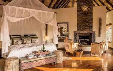 The lodge accommodates 16 guests in four Luxury and two double Family Suites, with breathtaking views of the bush from private wrap-around