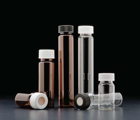 VOA Vials - Solid Top Closures Finneran Products Certified For Science TM - Available in clear or amber borosilicate glass - Assembled with Solid Top PTFE-lined closures - Available in standard,