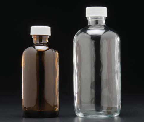 Boston Round Glass Bottles Finneran Products Certified For Science TM - Available in clear or amber borosilicate glass - Choice of closure and liner - Available in standard, precleaned or