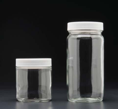 Clear Glass Straight Sided Wide Mouth Jars - Short and Tall Standard Finneran Products Certified For Science TM - Ideal for use in soil, sediment and sludge sampling - Preassembled with.