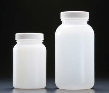 High Density Polyethylene Wide Mouth Jars Finneran Products Certified For Science TM - Preassembled with foamed polyethylene lined polypropylene closures - All HDPE bottles and jars are also
