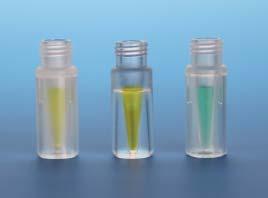 The glass is the only contact between the sample and the seal. Glastic - Glass Insert/Plastic Outside Vials Case Pack - 100 pieces 30109G-1232 100μL R.A.M.