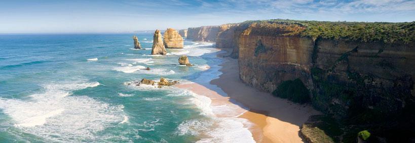 View the popular coastal townships of Torquay and Lorne - a surfer's haven and retreat. Pass world famous Bells Beach, home to World Surfing Championships.