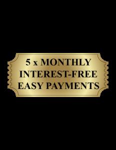 Pay over 5 x monthly, interest-free instalments.
