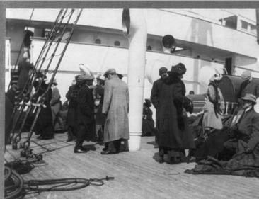 On Board Carpathia, the Ship of Widows Arrival in New York The mood on board Carpathia was a mixture of relief and grief relief at having been rescued from the frigid waters of the Atlantic and grief