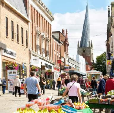EAT DRINK SLEEP CHESTERFIELD A large thriving market town with a beautifully structured and pedestrian friendly town centre.