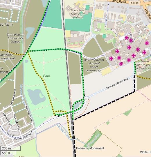 Railway Route Details and Maps Sawston Greenway Map 1 1 1. Existing path besides Busway to/ from Cambridge Station. 2. Existing path besides Busway to/from Trumpington Park & Ride site. 3.