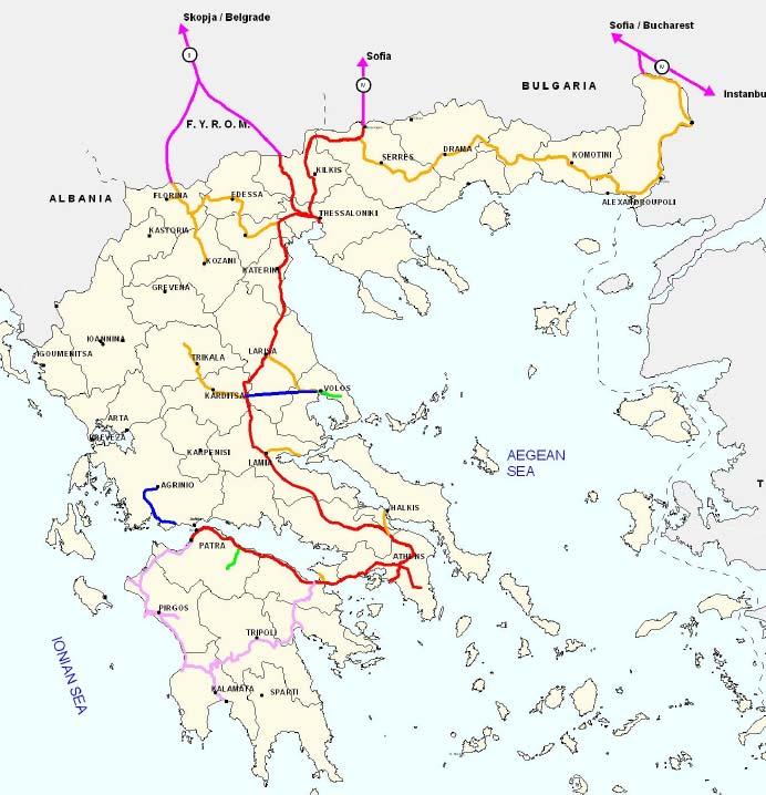 Current Rail Network in