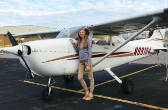 News from an EAA Chapter 766 Member Email to Bridgett N. from Emily B. After two weeks of trying to get in flight time with the weather and runway closures, I finally did my first solo flight today!