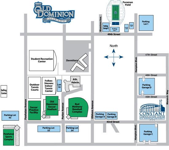 DIRECTIONS TO ODU SOCCER COMPLEX Old Dominion University Intercollegiate Athletics Athletic Administration Building 4501 Parker Ave.