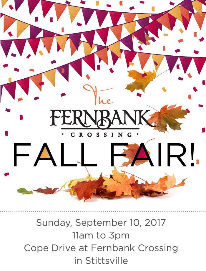 Fernbank Crossing Fall Fair The Fernbank Crossing Fall Fair is coming to Stittsville this Sunday, September 10 th and all residents are invited to meet with community members in celebration of the