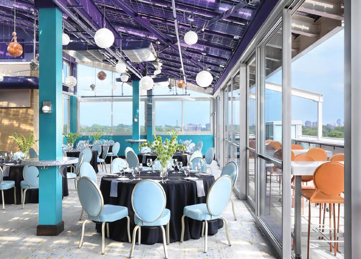 This modern, one of a kind venue with a glass solar panel roof and fiber optic star covered ceiling creates the perfect