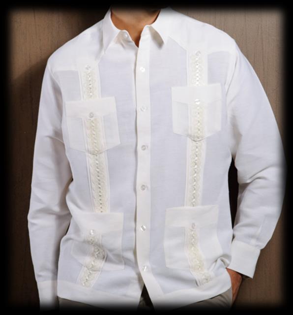 *The guayabera is a men's shirt typically distinguished by two vertical rows of closely sewn pleats that run the length of the front and back of the shirt. The shirt is typically worn untucked.