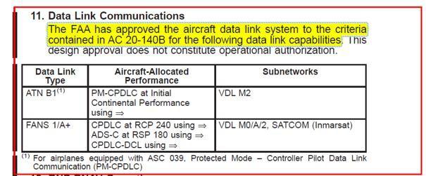 system meets the aircraft-allocated requirements of Required Communication Performance (RCP) and Required Surveillance Performance (RSP) specifications
