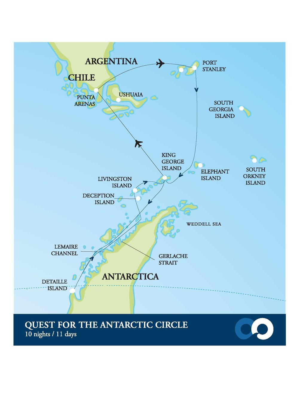 Utilizing our decades of experience exploring Antarctica, we have designed a new voyage allowing us to reach our objective of the Antarctic Circle in just 11 days.
