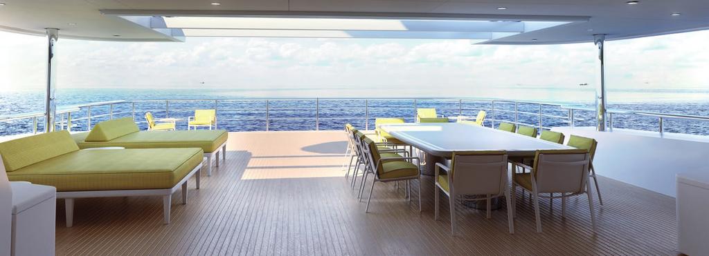 Each deck has been designed to feature expansive areas for outdoor living. The 28 metre (91.