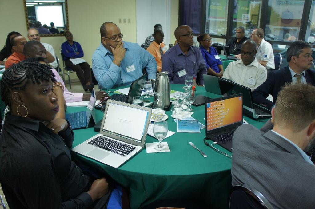 Christopher Corbin, Programme Officer for the Pollution & Communications sub-pro-gramme makes a point at the GEF IWEco Inception Project Steering