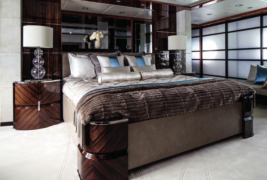 Guest Suites At the heart of the yacht, the main deck is home to the impressive master suite that features its own private study.