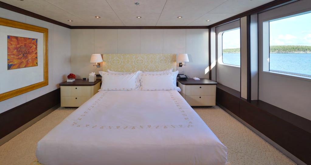 Each has a private en suite bathroom, entertainment system and individual