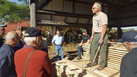 Cedar Valley Woodworkers Association As we saw Chris standing atop two pallets of stacked & stickered just-cut green lumber, we