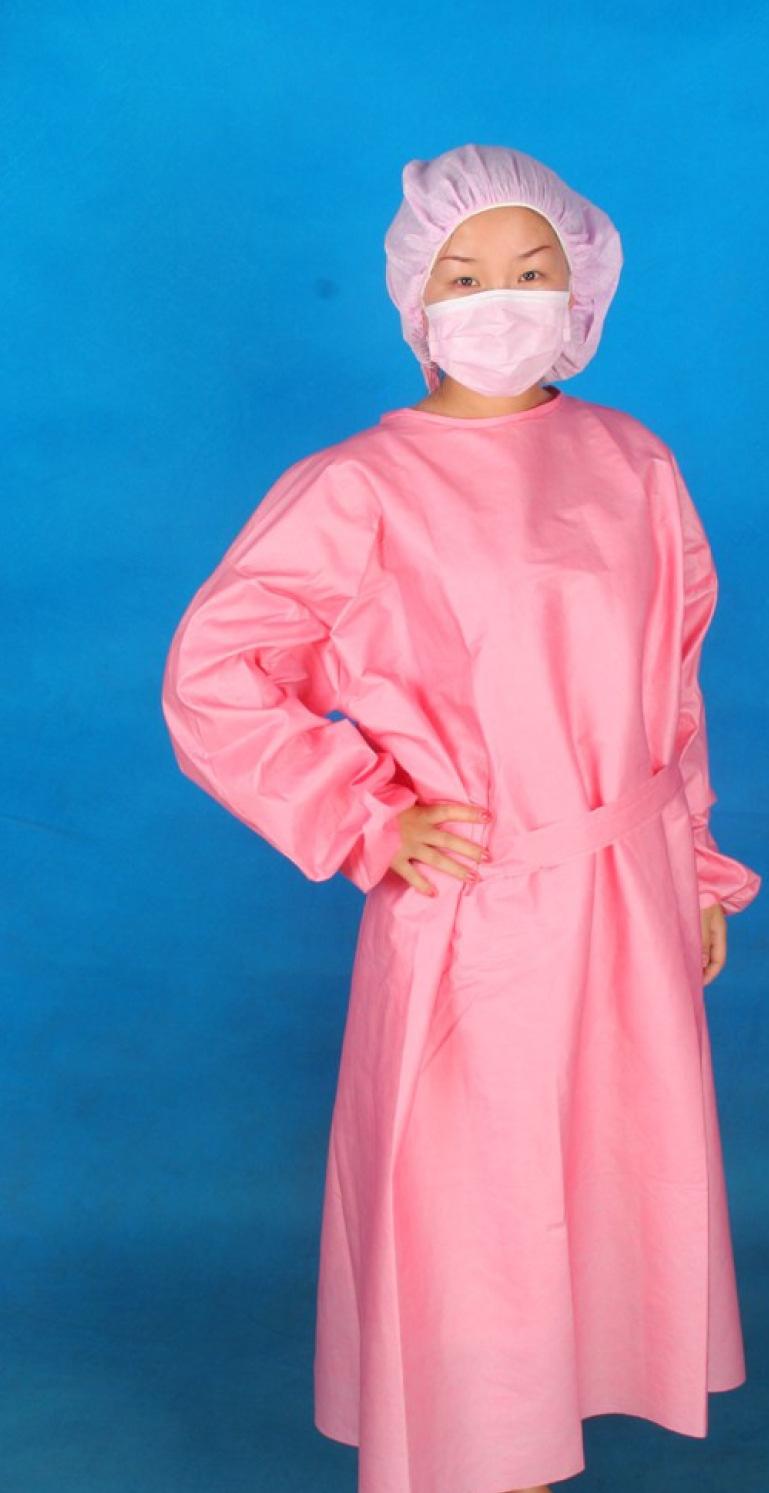 Available in various sizes ranging from XXS to XXXL Made of fluid-resistant materials to reduce the transfer of body fluids The non-woven surgical gown material has a similar feel to textile natural