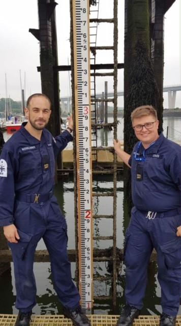 traditional skills including installation of a tide pole in the harbour and the pleasure of completing 24 hour tidal observations and re-establishing geodetic marks.