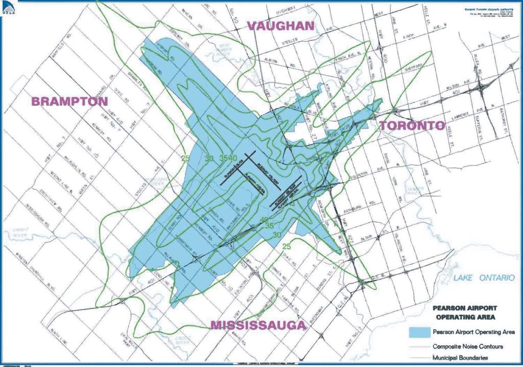 Land Use Planning To ensure that compatible land uses are planned and developed near the airport, the GTAA works closely with surrounding municipalities to ensure that areas impacted by aircraft