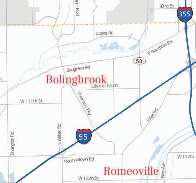 Location Map Immediate Access to Multiple Major I-55 Interchanges.