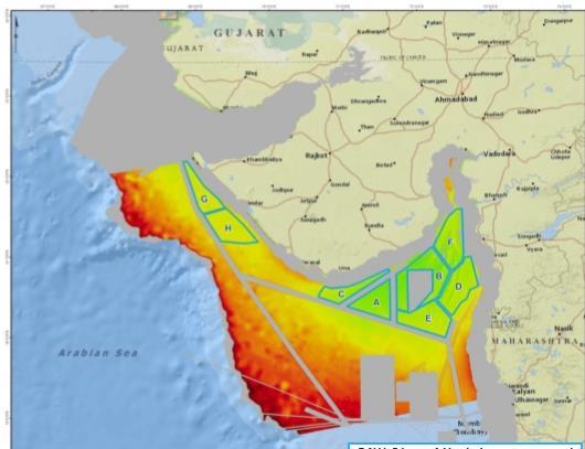IDENTIFIED OFFSHORE WIND POTENTIAL ZONES India has a