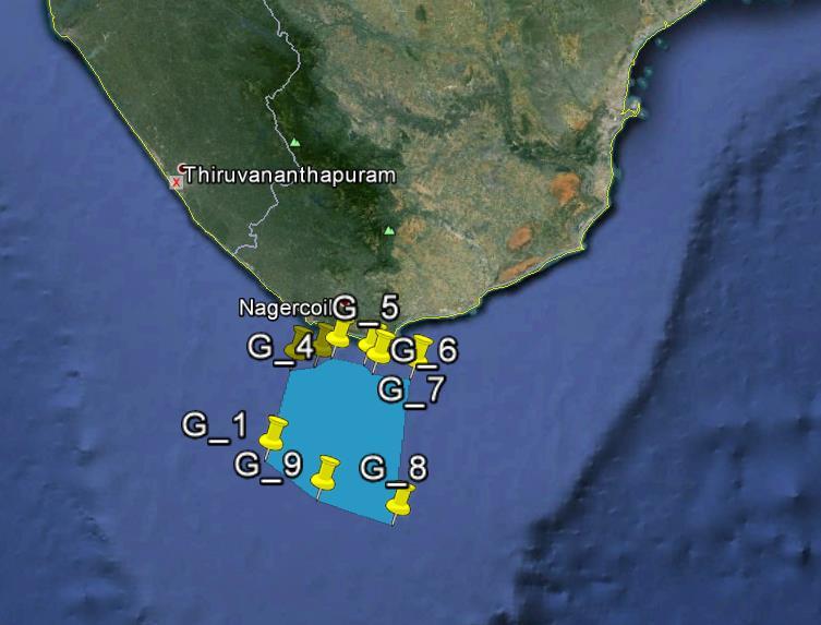 Location of the offshore structure at TAMIL NADU Sl. No. Latitude North Longitude - East Area (Km 2 ) Zone G 1 G_1 7.73561858 77.21733623 2 G_2 7.98624941 77.27259677 3 G_3 7.