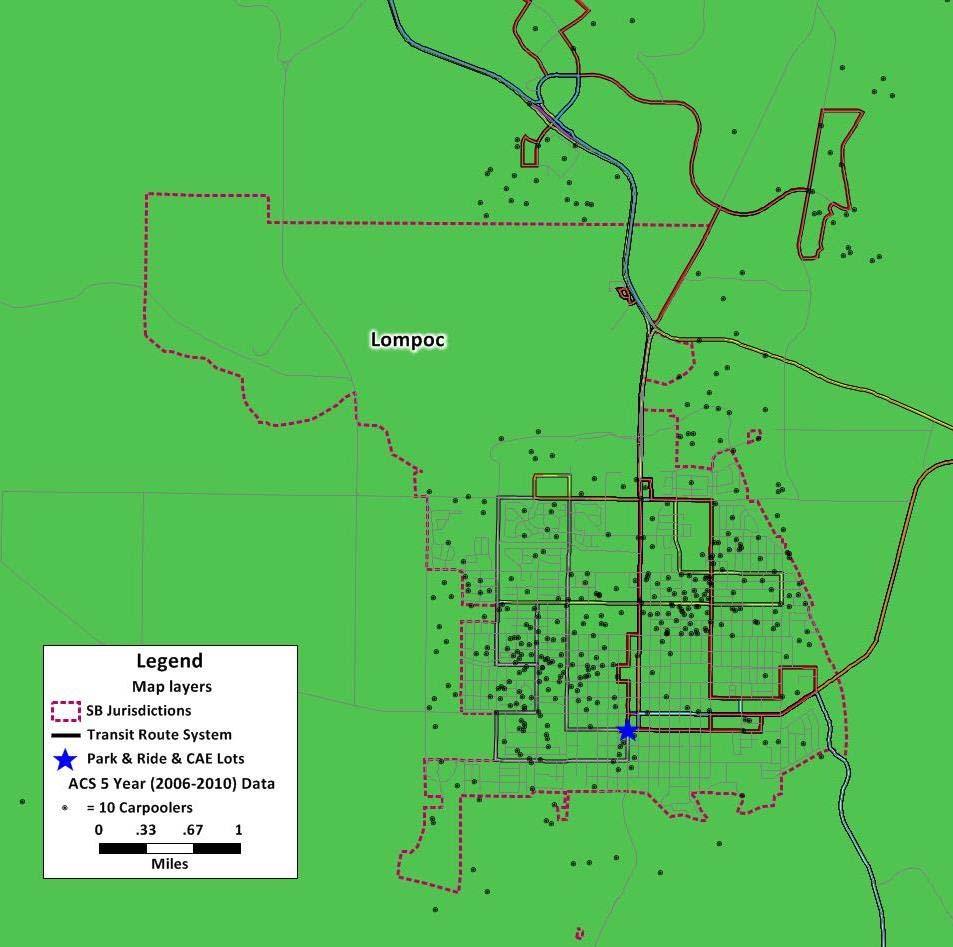 Additionally, the results of the LEHD commute data analysis down to the census tract level are shown in Figure 4 and Figure 5 for the Santa Maria and Lompoc areas. This data reveals that tracts 20.