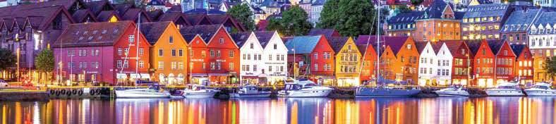 Bergen We suggest taking a walk in Bergen with visits to various city attractions: the fish market and the Aquarium, ascent to the observation deck by funicular, medieval churches Domkirken and