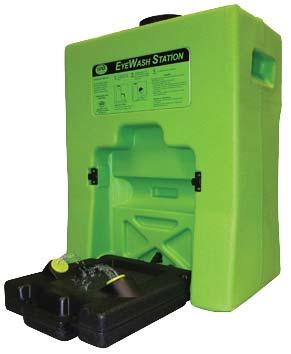 PORTABLE EYE WASH STATION Portable eye wash station meets OSHA requirements. Includes mounting bracket, inspection tag and water preservative. Change water every 90 days. NO PLUMBING REQUIRED.