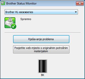Upravljački program i softver Status Monitor Uslužni program Status Monitor je podesiv softverski alat za nadzor statusa jednog ili više uređaja koji vam omogućava trenutačne obavijesti s porukom o