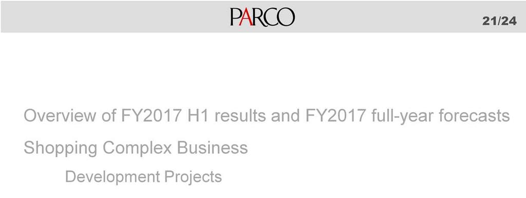 Lastly, we added a description of PARCO Group Related Businesses