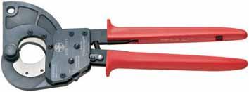 Locking lever keeps handles closed for easy transport; fits in a toolbox or bag. One-year warranty. MCM Maximum Cable Capacity Cat No Copper Aluminum Communication Cable Length Weight (lbs.