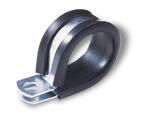 RUBBER CUSHION TUBE CLIPS Heavy duty cushioned metal clamps Hold hydraulic hoses, wire harnesses, cables, etc.
