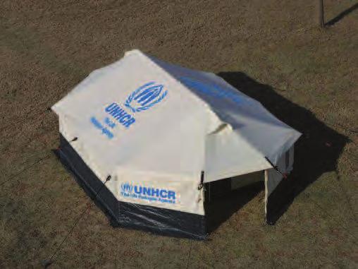 FAMILY TENT UNHCR Item No 05353 Item application sample The Family Tent has 16 m2 main floor area, plus two 3.5m2 vestibules, for a total area of 23 m2, double-fold with ground sheet.