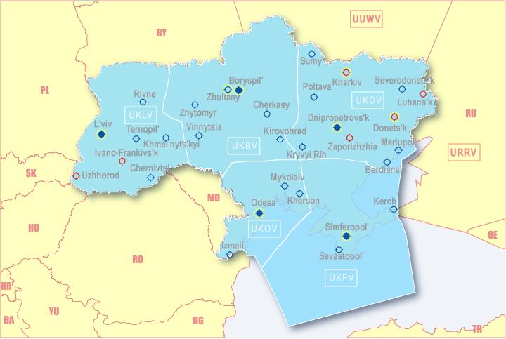 Ukrainian FIRs Kyiv 181 399 sq.km L viv 138 365 sq.km ACC - 5 APP - 6 Tower - 31 Briefings - 8 ARO - 24 Odesa 81 832 sq.