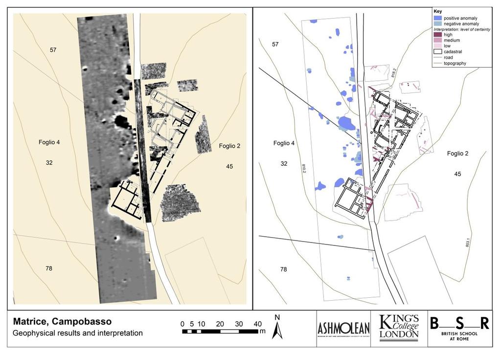 The GPR survey focused upon a number of areas around the villa, both within the excavations and to the north, east and south.