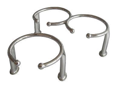 Drink Holders Made of polished 316 Stainless Steel 5/16 *4-1/8 O.D. solid rings 5/16 *2 thread studs 2 above deck when installed Part No.