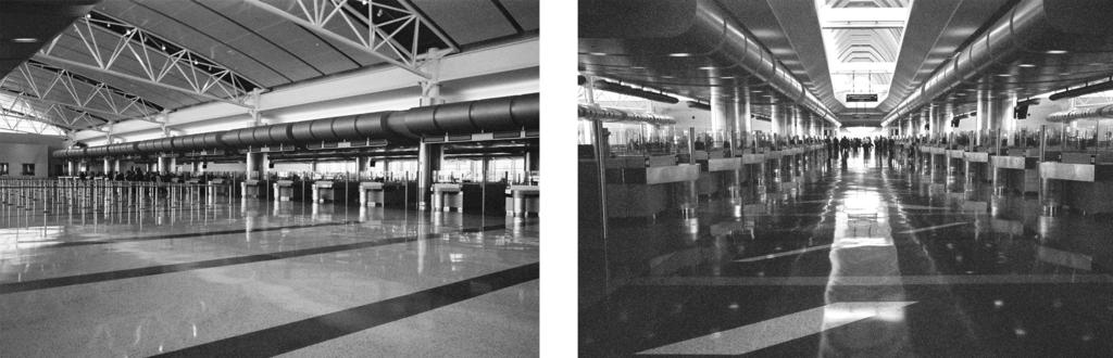 Figure 10: New Inspection Facilities at George Bush Intercontinental Airport Waiting lines Inspection booths (entrance side) Inspection booths (exit side) Departure Source: GAO.