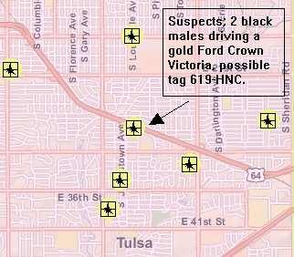 There were two distinct clusters of burglaries last week. Watch for a gold SUV driven by black female and gold Crown Victoria occupied by two black males.