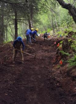 thick section of the Turnagain Arm Trail POSTED RECENTLY ON OUR FACEBOOK PAGE Thanks to all the great volunteers and the US Forest Service for a great day on working on a new section of trail from