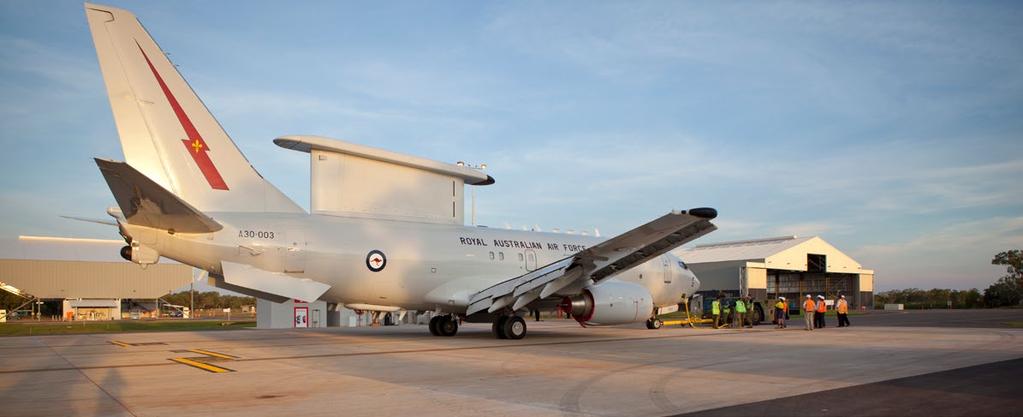 Second, the Airborne Early Warning and Control (AEW&C) Aircraft Facilities upgrade accommodated Boeing 737 Aircraft.
