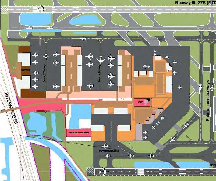 West Side Land Use * The existing west side land use plan was designed to accommodate the requirements of a single occupant (Amerijet) Updated Westside Development Plan Replacing the Crosswind Runway